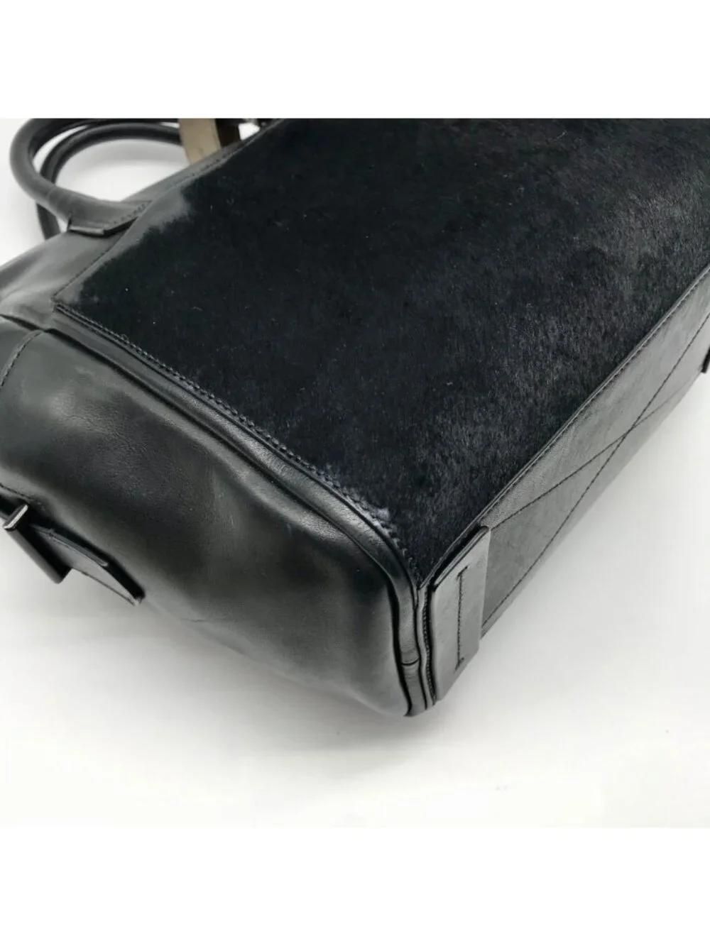 Reed Krakoff Black Leather & Calf Hair Atlantique Satchel